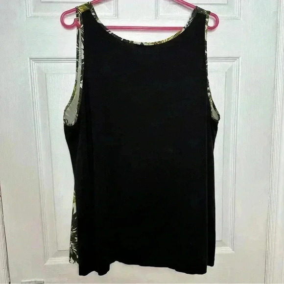 George Tank Top Sleeveless Leaves Yellow, Black, & Green Size XXL - Picture 12 of 16